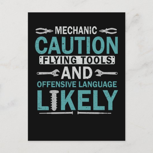 Sarcastic Mechanic Funny Garage Workshop Husband Briefkaart (Voorkant)