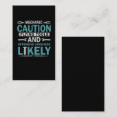 Sarcastic Mechanic Funny Garage Workshop Husband Visitekaartje (Voorkant / Achterkant)