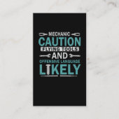 Sarcastic Mechanic Funny Garage Workshop Husband Visitekaartje (Voorkant)