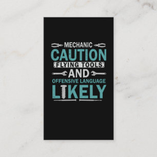 Sarcastic Mechanic Funny Garage Workshop Husband Visitekaartje