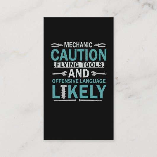 Sarcastic Mechanic Funny Garage Workshop Husband Visitekaartje (Voorkant)