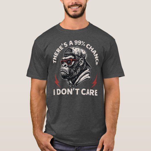 Sarcastic Monkey Graphic In Backward Hat & Shades T-shirt (Voorkant)