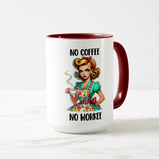 Sarcastic No Coffee No Workee Mok (Voorkant rechts)