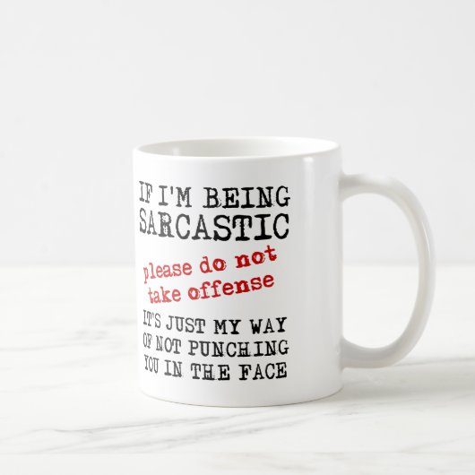 Sarcastic Offense Funny Mug citeert Gezegden Koffiemok (Rechts)