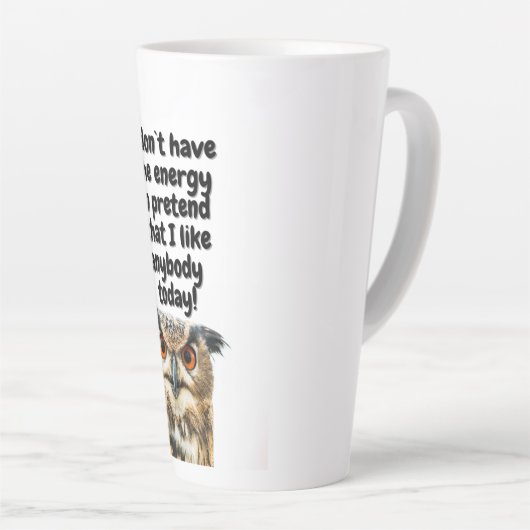 Sarcastic Owl grappig citaat Latte Mok (Rechterhoek)