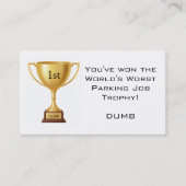 Sarcastic Parking Trophy Visitekaartje (Voorkant)