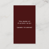 Sarcastic Parking Trophy Visitekaartje (Achterkant)