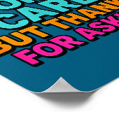 Sarcastic Quote, Low Key Dont Care But Thanks For Poster (Hoek)