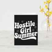 Sarcastic Quote Retro Saying Hostile Girl Summer B Kaart (Gele Bloem)