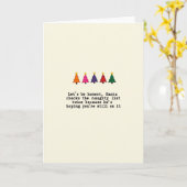 Sarcastic Santa Naughty List Funny Christmas Card Kaart (Gele Bloem)