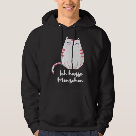 Sarcastic Saying Women s Idea Ich hasse Menschen Hoodie (Voorkant)