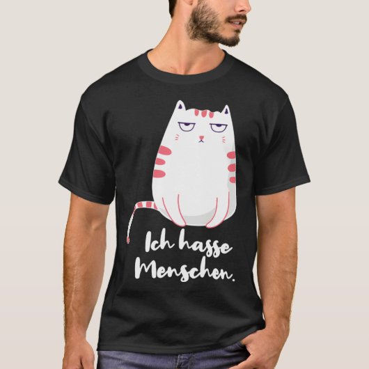 Sarcastic Saying Women s  Idea Ich hasse Menschen T-shirt (Voorkant)