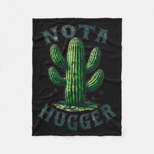Sarcastic Sayings Cactus Not A Hugger No Hug Meme  Fleece Deken (Voorkant)