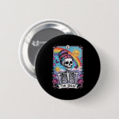 Sarcastic Skeleton The Idgaf Funny Tarot Card Goth Ronde Button 5,7 Cm (Voorkant /achterkant)