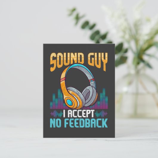 Sarcastic Sound Guy Headphones DJ Sound Engineer Briefkaart (Staand voorkant)