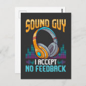 Sarcastic Sound Guy Headphones DJ Sound Engineer Briefkaart (Voorkant / Achterkant)