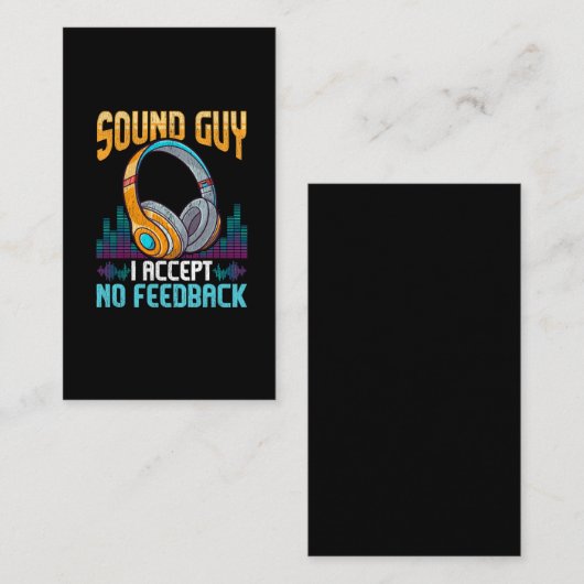 Sarcastic Sound Guy Headphones DJ Sound Engineer Visitekaartje (Voorkant / Achterkant)