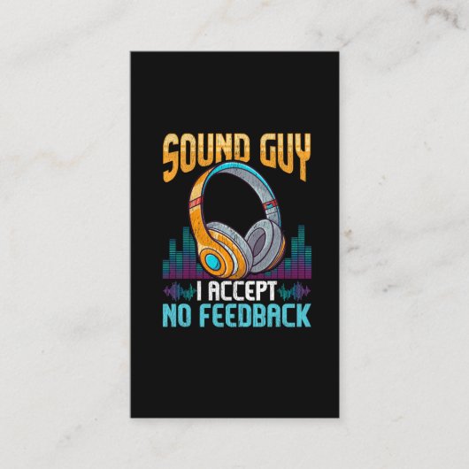 Sarcastic Sound Guy Headphones DJ Sound Engineer Visitekaartje (Voorkant)