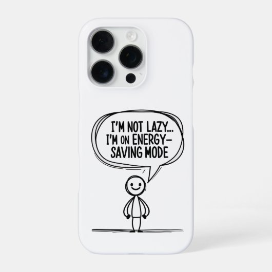 Sarcastic Stick Figuur Quote – Energiebesparing iPhone Hoesje (Achterkant)