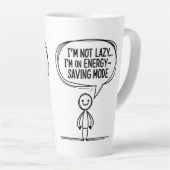 Sarcastic Stick Figuur Quote – Energiebesparing Latte Mok (Rechterhoek)