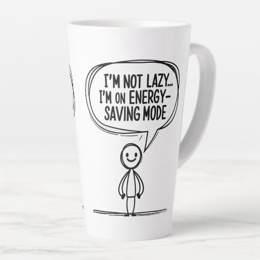 Sarcastic Stick Figuur Quote – Energiebesparing Latte Mok (Rechterhoek)