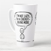 Sarcastic Stick Figuur Quote – Energiebesparing Latte Mok (Linkerhoek)