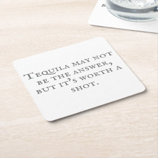 Sarcastic Tequila Quote Kartonnen Onderzetters (Schuin)