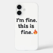 Sarcastic "This is Fine" Meme with Fire Emoji Case-Mate iPhone Case (Achterkant)