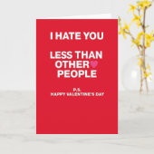 Sarcastic Valentines I Hate You Card Kaart (Gele Bloem)