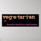 Sarcastic Vegetarian Definition Funny Dictionary Poster (Voorkant)