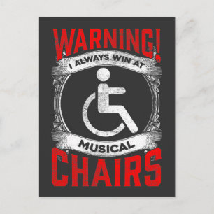 Sarcastic Wheelstoel Funny Handicap Musical Joke Briefkaart