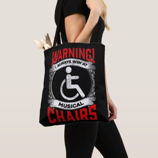 Sarcastic Wheelstoel Funny Handicap Musical Joke Tote Bag (Dichtbij)