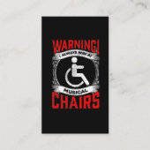 Sarcastic Wheelstoel Funny Handicap Musical Joke Visitekaartje (Voorkant)