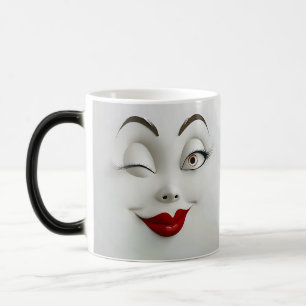 Sarcastic Women Face with Red Lips Magische Mok