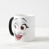 Sarcastic Women Face with Red Lips Magische Mok (Voorkant links)