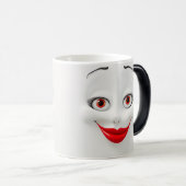 Sarcastic Women Face with Red Lips Magische Mok (Voorkant rechts)