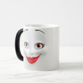 Sarcastic Women Face with Red Lips Magische Mok (Voorkant links)