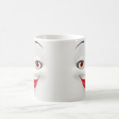 Sarcastic Women Face with Red Lips Magische Mok (Center)