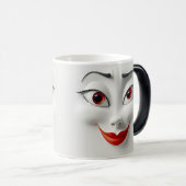 Sarcastic Women Face with Red Lips Magische Mok (Voorkant rechts)