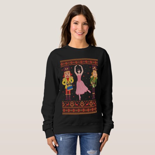 Sarcastic Xmas Nutcracker Ugly Christmas Sweater (Voorkant volledig)