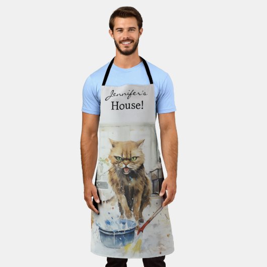 Sarcastisch Angry Cat All-Over Print Schort (Gedragen)