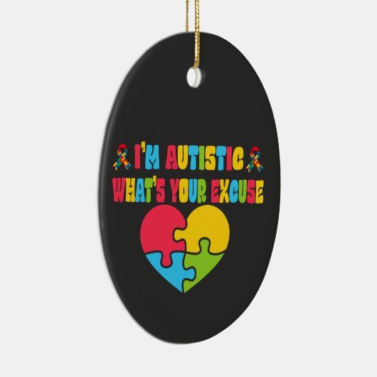 Sarcastisch autisme Ik ben autistisch, wat is jouw Keramisch Ornament (Rechts)