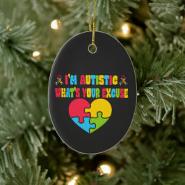 Sarcastisch autisme Ik ben autistisch, wat is jouw Keramisch Ornament