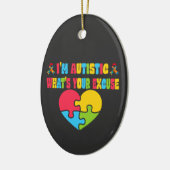 Sarcastisch autisme Ik ben autistisch, wat is jouw Keramisch Ornament (Links)