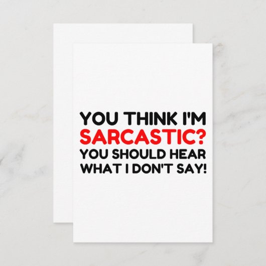 Sarcastisch Bedankkaart (Voorkant / Achterkant)