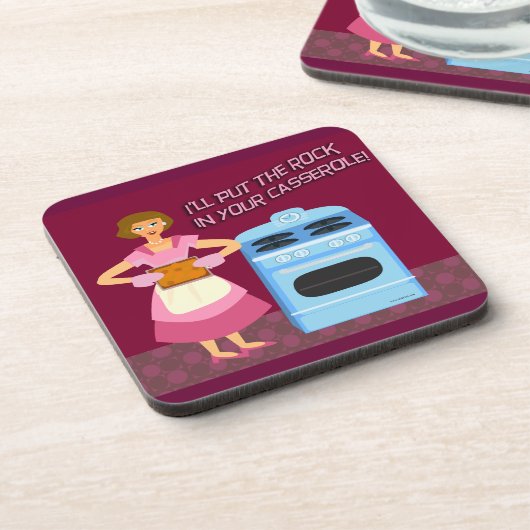 Sarcastisch Casserole-huisvrouw Bier Onderzetter (Linkerzijde)