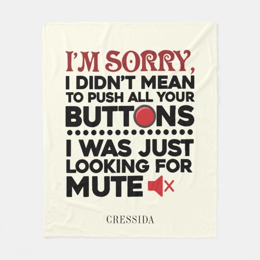 Sarcastisch citaat betekende niet dat je je Button Fleece Deken (Voorkant)