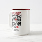 Sarcastisch citaat betekende niet dat je je Button Tweekleurige Koffiemok (Voorkant links)