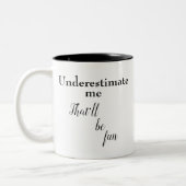 Sarcastisch citaat grappig cadeauidee tweekleurige koffiemok (Links)