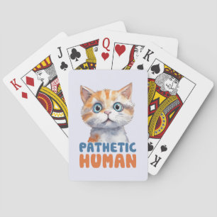 Sarcastisch en Leuke Kat - Zielig Mens (2) Pokerkaarten